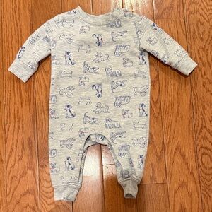 Tucker + Tate Light Gray and Blue Dog Print One Piece